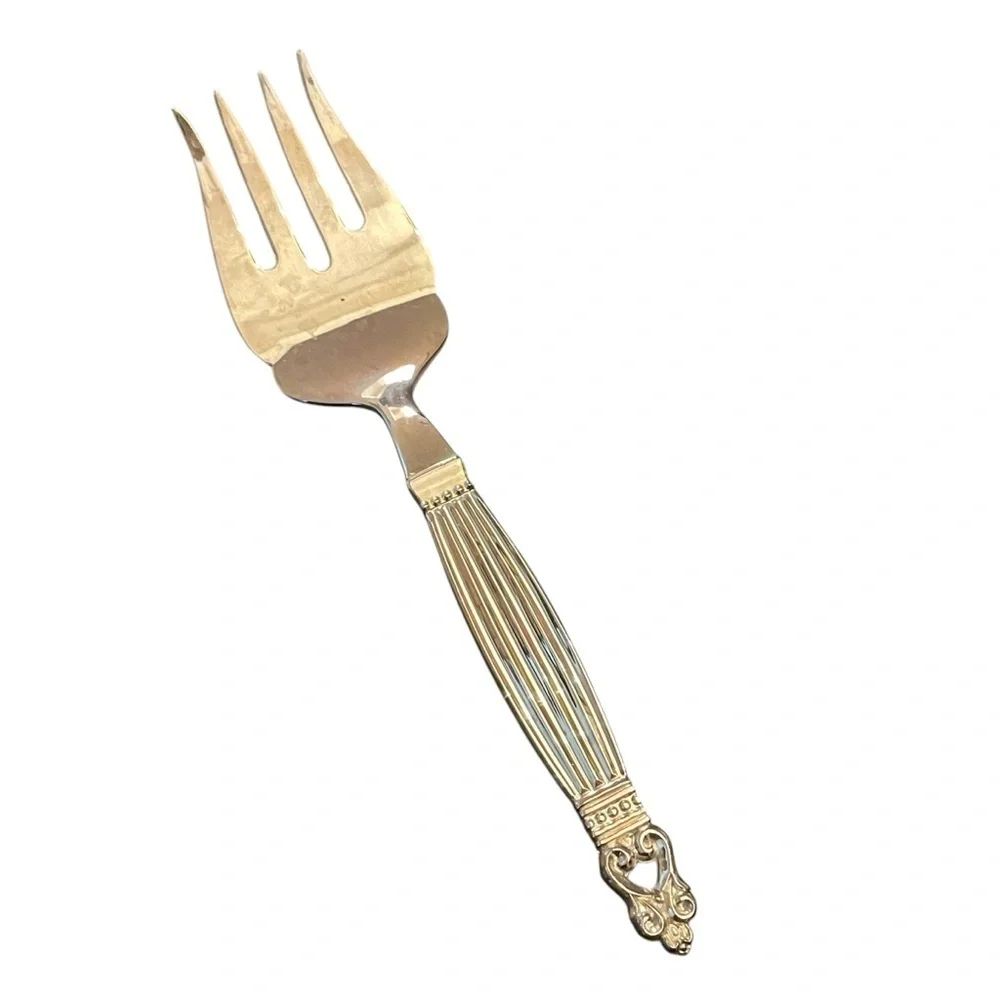 Wallace Silver Plate Serving Fork and Slotted Spoon Set
